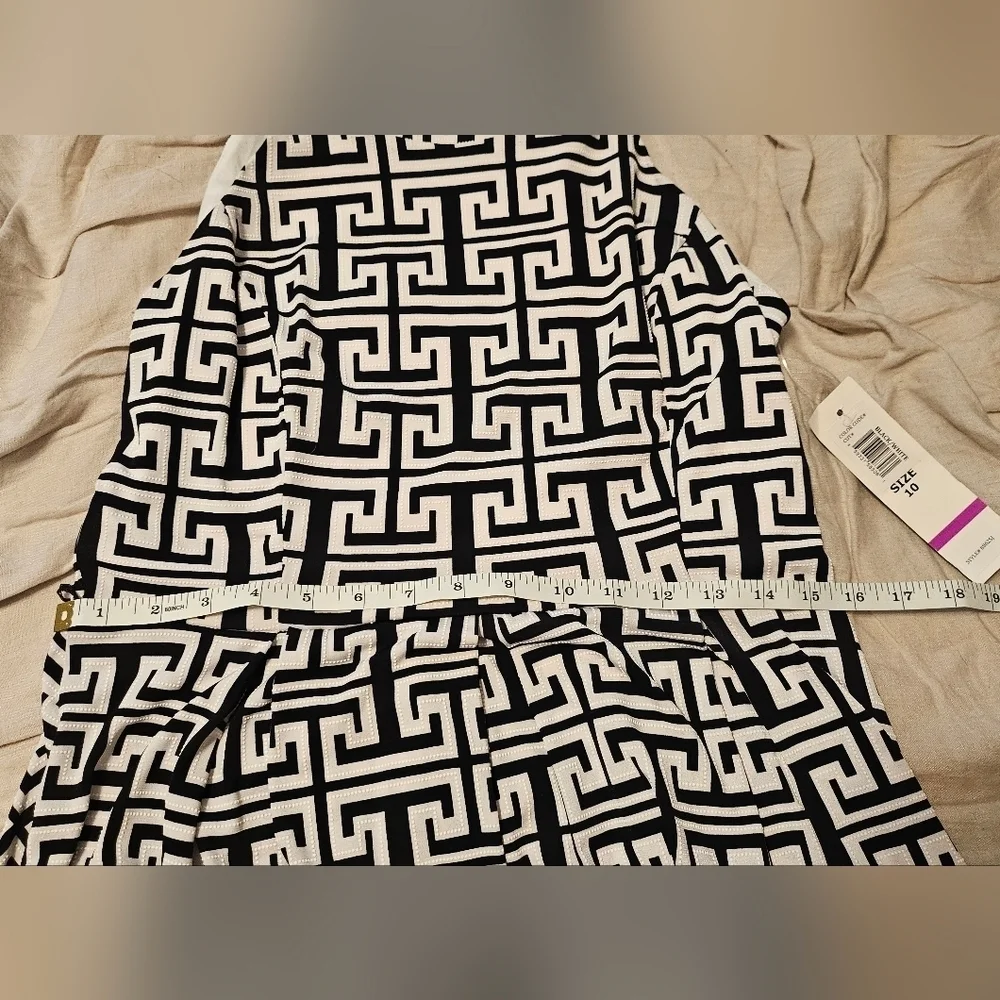 NWT Tiana B. Black and White Geometric Dress Sz 10